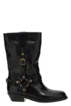 Isabel Marant Knee-high Leather Boots With Buckle Detail In Black