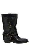Isabel Marant Heiko Leather Boots With Straps In Black