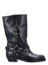 Isabel Marant Knee-high Leather Boots With Buckle Detail In Black