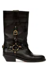 Isabel Marant Knee-high Leather Boots With Buckle Detail In Black