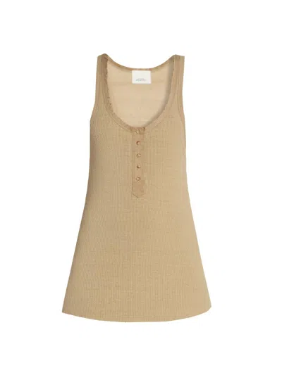 Isabel Marant Women's Helma Frayed-trim Silk Top In Brown