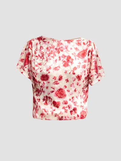Isabel Marant Women's Hervane Floral Blouse In Ecru Pink