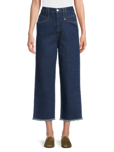 Isabel Marant Women's High-rise Cropped Straight-leg Jeans In Blue