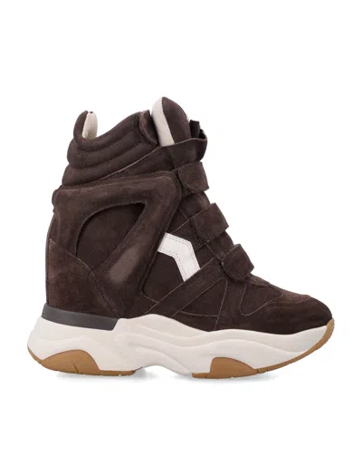 Isabel Marant Women's High-top Wedge Sneaker Boot In Chocolate/milky White