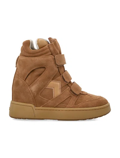 Isabel Marant Women's High-top Wedge Sneaker Boot In Cognac