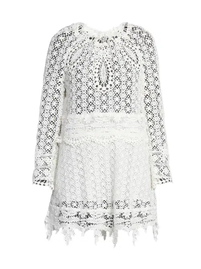 Isabel Marant Women's Hizene Lace Cotton Minidress In White