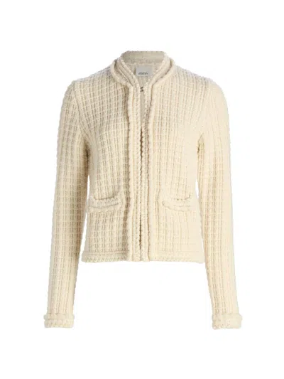 Isabel Marant Women's Hortense Quilted Wool-alpaca Cardigan In Ecru