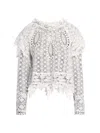 Isabel Marant Hyliana Knit Cotton Lace Top In White