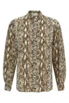 Isabel Marant Ilda Snakeskin Print Stretch Silk Button-up Shirt Shirt In Multicolor