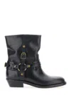 Isabel Marant 40mm Buckle-strap Leather Biker Boots In Multi