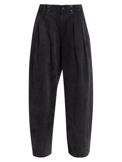 Isabel Marant Women's Ireme Pleated Relaxed Jeans In Black