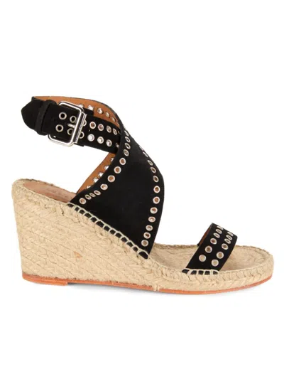 ISABEL MARANT WOMEN'S 76MM IRIANE SUEDE ESPADRILLE WEDGE SANDALS