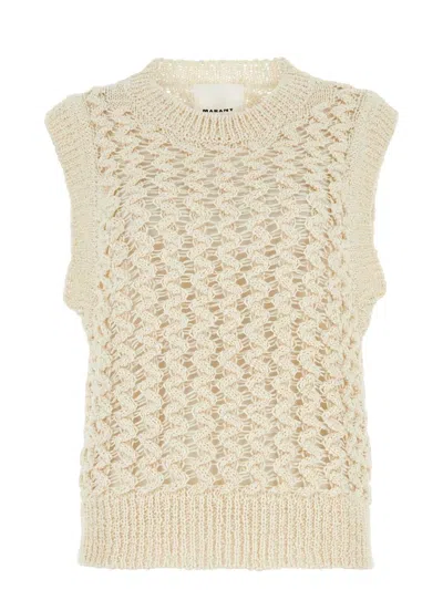 ISABEL MARANT WOMEN'S IVORY COTTON BLEND FYNN VEST