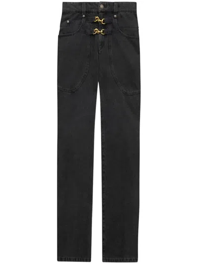 Isabel Marant Black Brinley Loose Fit Jeans In Faded Black
