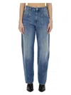 Isabel Marant Vetan Faded Cotton Denim Straight Jeans In Denim