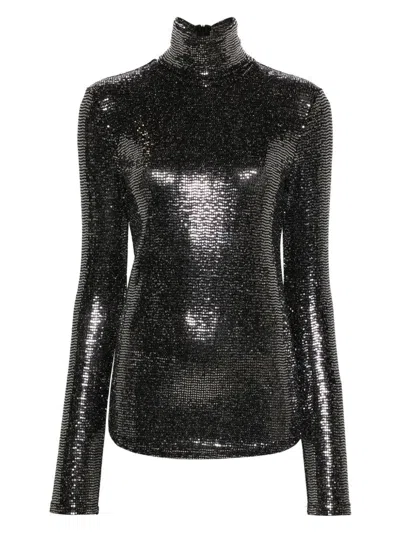 ISABEL MARANT WOMEN'S JOYELA SHINY HIGH-NECK TOP