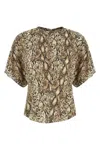 Isabel Marant 'animal Print Lightweight Top With Short Sleeves' In Green