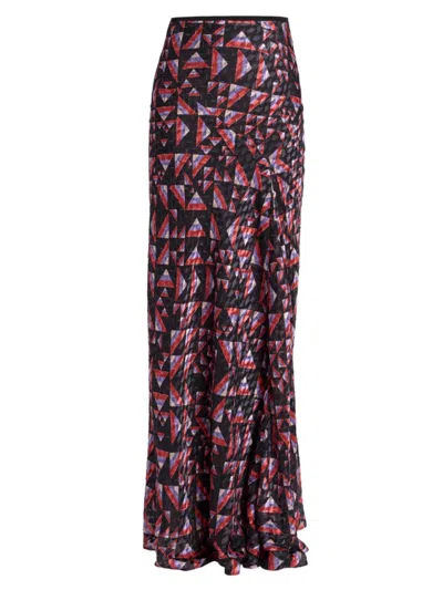 Isabel Marant Women's Katae Silk-blend Maxi Skirt In Black Multi