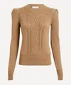 Isabel Marant Women's Kelia Cable Knit Jumper In Brown