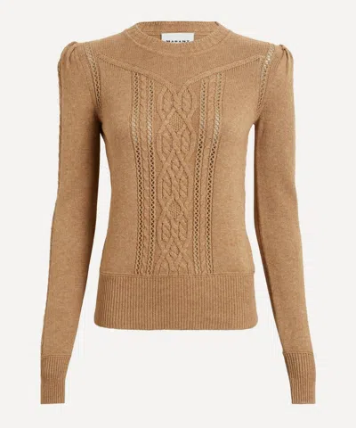 Isabel Marant Women's Kelia Cable Knit Jumper In Brown