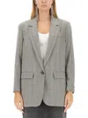 Isabel Marant Kenzy Checked Virgin-wool Blazer In Gray