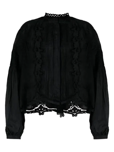 Isabel Marant Kubra Broderie Anglaise Blouse In Black  