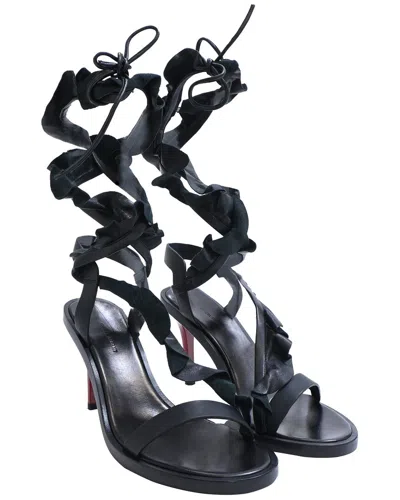 Isabel Marant Women's Leather Ansel Ruffle Strap Sandal Heel (authentic Pre-  Loved) In Animal Print