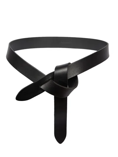 Isabel Marant Women's Lecce Leather Tie Belt In Gray