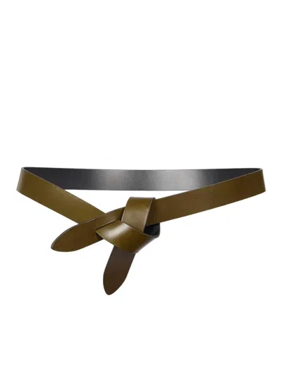 Isabel Marant Women's Lecce Leather Wrap Belt In Khaki Black