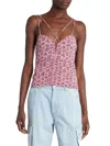 Isabel Marant Leila Printed Ruched Jersey Top In Fuchsia