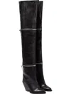 Isabel Marant Women's Lelodie Leather Over The Knee Boots In Black