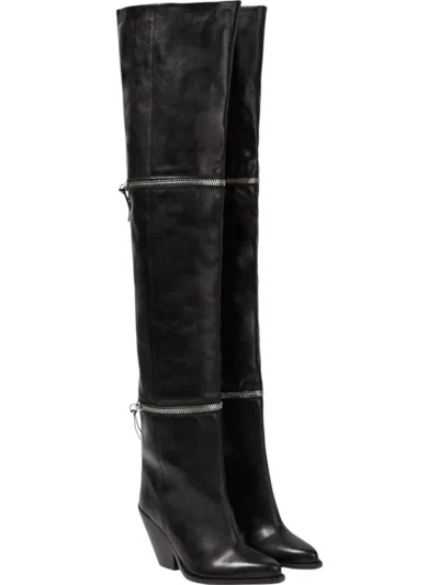Isabel Marant Women's Lelodie Leather Over The Knee Boots In Black
