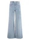 Isabel Marant High-waisted Wide Leg Jeans In Fluid Cotton Denim In Denim