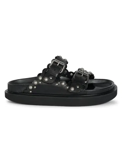 Isabel Marant Lennya-ga Sandals Black/silver In Black And Silver