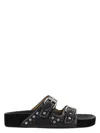 Isabel Marant Leather Sandals With All-over Stud Detail In Black