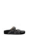 Isabel Marant Leather Sandals With All-over Stud Detail In Black