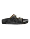Isabel Marant Black Lennyo Buckle Sandals In Black