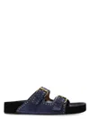 Isabel Marant Studded Design Suede Leather Sandals In Blue