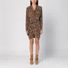 Isabel Marant Cleora Asymmetric Belted Leopard-print Stretch-silk Dress In Multicolor