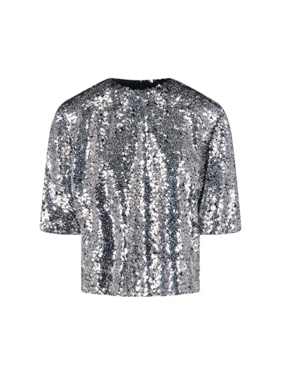 Isabel Marant Women's Light & Natural Silk-feel Polyester Top In Silver