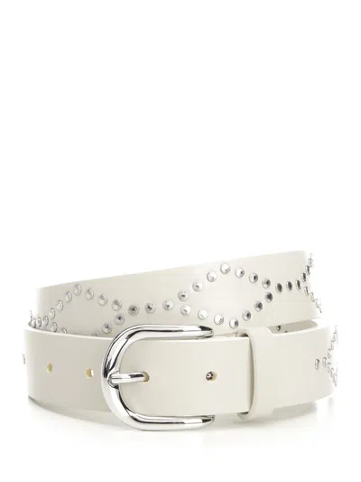 Isabel Marant Liliana Studded Leather Belt In Neutral