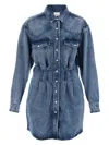 Isabel Marant Liliko Denim Shirt Minidress In Blue