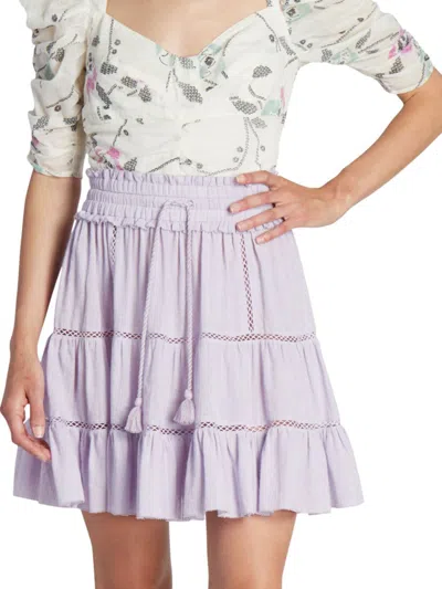 Isabel Marant Women's Lioline Tiered Mini Skirt In Lilac