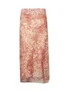 Isabel Marant Women Lisanne Burnout Velvet Midi Skirt In Pink