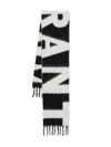 Isabel Marant Wool Blend Rectangular Scarf With Fringed Edges In Black