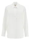 Isabel Marant Poplin Shirt With Italian Collar And Round Hemline In Bianco