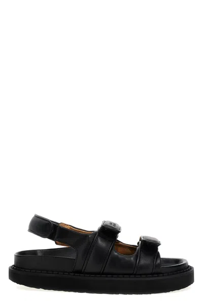 Isabel Marant 25mm Madee-gb Leather Flats In Black