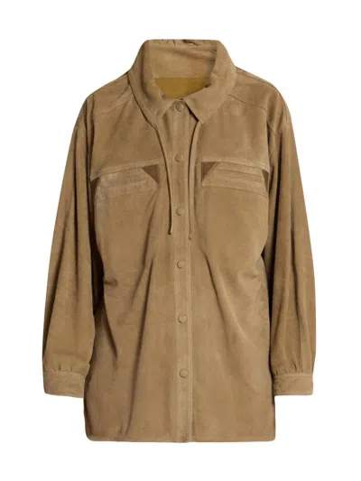 Isabel Marant Women's Maldia Suede Oversized Utility Jacket In Brown