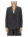 Isabel Marant Fevim Wool Double-breasted Blazer In Grey