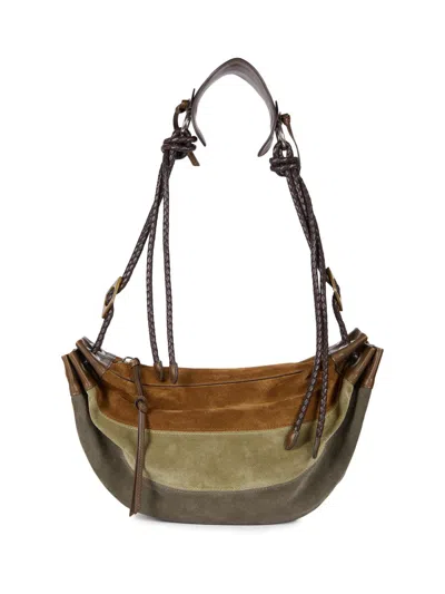 Isabel Marant Women's Medium Maia Suede Shoulder Bag In Multicolor Khaki